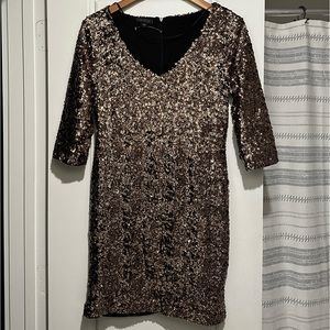 Gold sequin dress